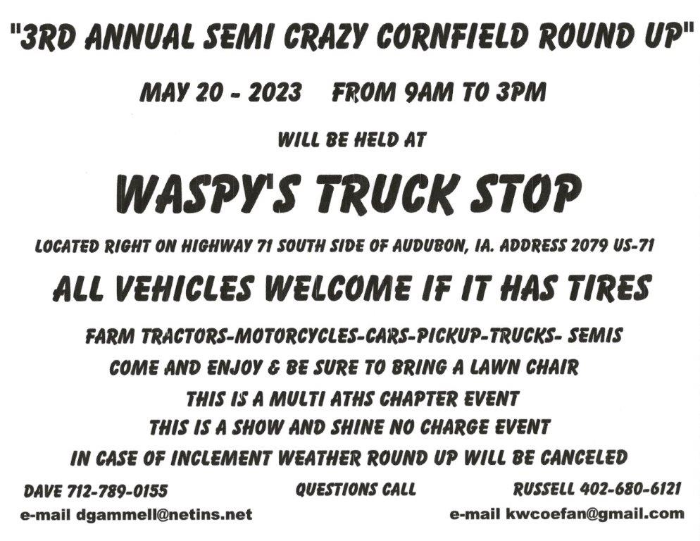3rd Annual Semi Crazy Cornfield Round Up Audubon County